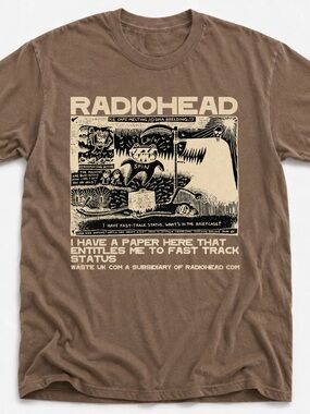 Gildan Brown Radiohead Graphic Tee